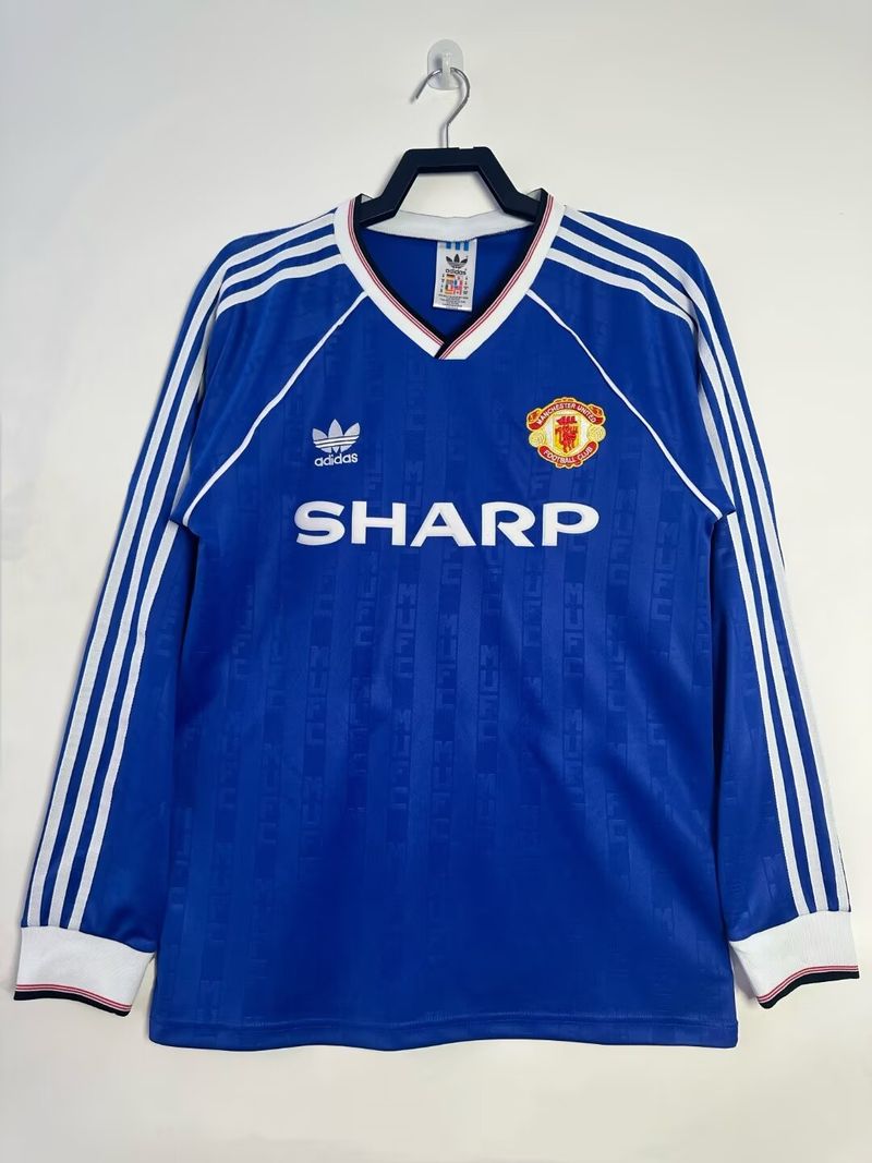 Maillot rétro Manchester United 1988-1990 extérieur manches longues Image principale du produit