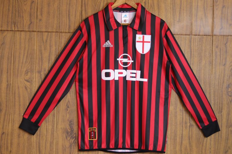 Maillot rétro domicile à manches longues AC Milan 1999-2000