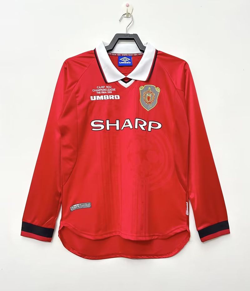 Maillot de Manchester United domicile 1999-2000 manches longues rétro Image principale du produit