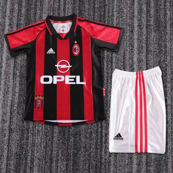 Maillot de foot AC Milan 1998-1999 domicile pour enfant rétro Image principale du produit
