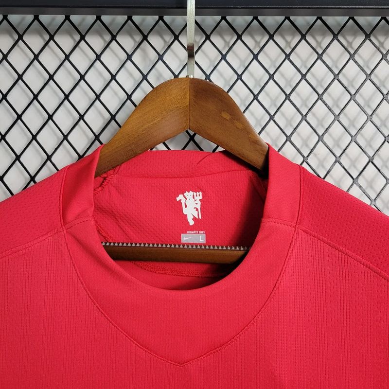 Maillot rétro Manchester United domicile manches longues 2007-2008 LDC