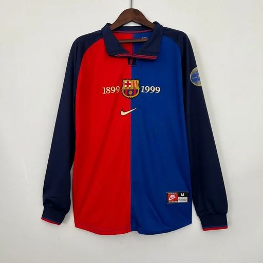 Maillot rétro FC Barcelone 1999 100e anniversaire manches longues Image principale du produit