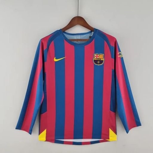 Maillot domicile rétro FC Barcelone 2005-2006 manches longues Image principale du produit