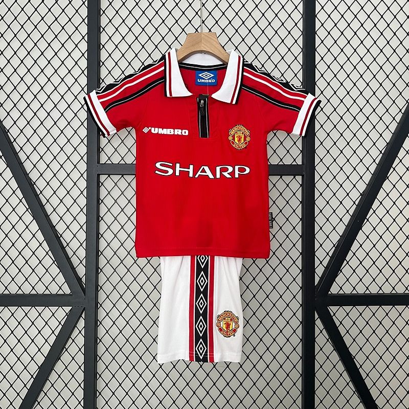 Maillot enfant Manchester United domicile 1998-1999 rétro Image principale du produit