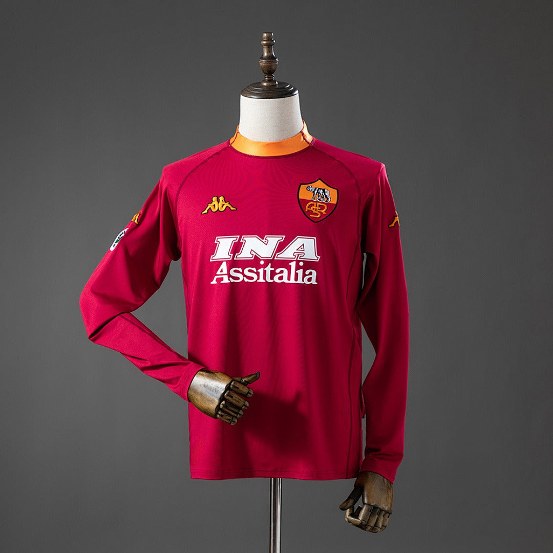 Maillot rétro domicile AS Roma 2000-2001 manches longues